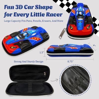 Wrapables 3D Sports Car Hard Shell EVA Pencil Case Image 1