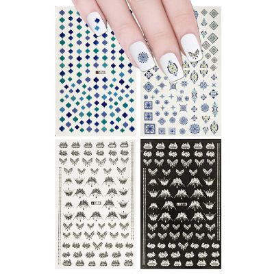 Wrapables 4 Sheets Nail Stickers Nail Art Set - Chandelier & Moroccan Nail Stickers (4 sheets) Image 1