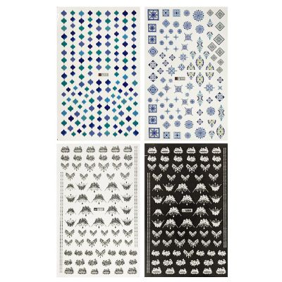 Wrapables 4 Sheets Nail Stickers Nail Art Set - Chandelier & Moroccan Nail Stickers (4 sheets) Image 1