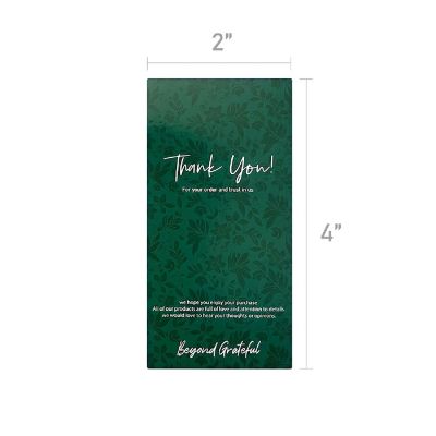 Wrapables 4" x 2" Rectangular Thank You Sealing Stickers and Package Labels (100pcs), Red & Green Image 1