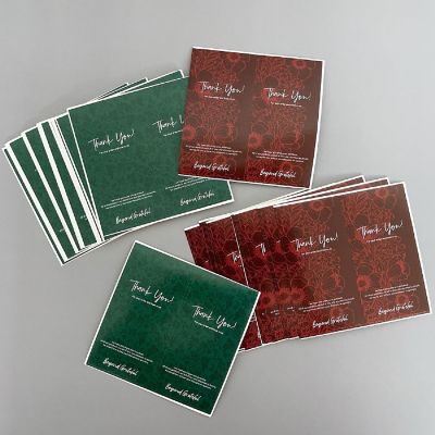 Wrapables 4" x 2" Rectangular Thank You Sealing Stickers and Package Labels (100pcs), Red & Green Image 2