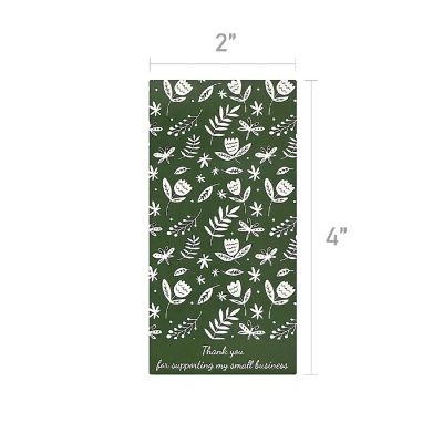 Wrapables 4" x 2" Rectangular Thank You Sealing Stickers and Package Labels (100pcs), Sprigs &amp; Waves Image 1