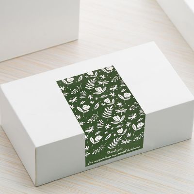 Wrapables 4" x 2" Rectangular Thank You Sealing Stickers and Package Labels (100pcs), Sprigs & Waves Image 3
