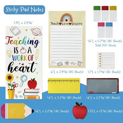 Wrapables 440 Sheets Sticky Notes Set, Teacher Appreciation Image 1