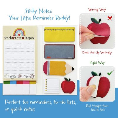 Wrapables 440 Sheets Sticky Notes Set, Teacher Appreciation Image 2