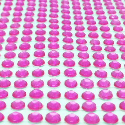 Wrapables 4mm Crystal Diamond Sticker Adhesive Rhinestone, 468pcs / Dark Pink Image 1