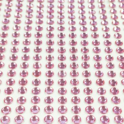 Wrapables 4mm Crystal Diamond Sticker Adhesive Rhinestone, 468pcs / Pink Image 1