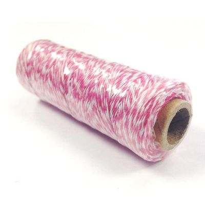 Wrapables 4ply 109 Yard (100m) Hot Pink Cotton Baker's Twine Ribbon Twine for Baking & Crafts Image 1