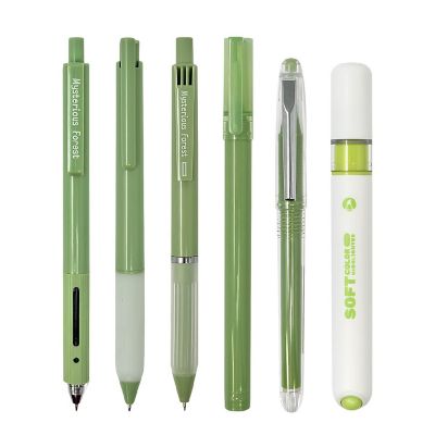 Wrapables 5 Gel Pens + 1 Highlighter Writing Set, Green Image 1