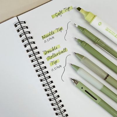 Wrapables 5 Gel Pens + 1 Highlighter Writing Set, Green Image 2