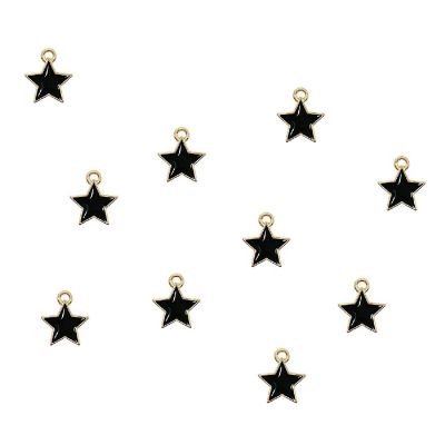Wrapables 6MM Jewelry Marking Charm Pendant, Set of 10, Black Star Image 1
