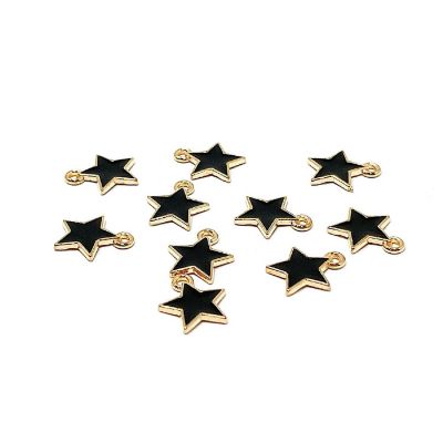 Wrapables 6MM Jewelry Marking Charm Pendant, Set of 10, Black Star Image 1