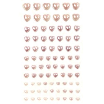 Wrapables 84 Piece Acrylic Adhesive Heart Gems, Light Pink Image 1