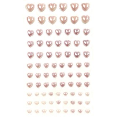 Wrapables 84 Piece Acrylic Adhesive Heart Gems, Light Pink Image 1