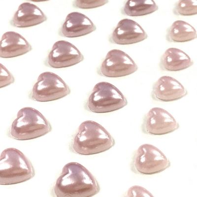 Wrapables 84 Piece Acrylic Adhesive Heart Gems, Light Pink Image 1