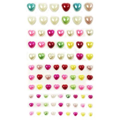 Wrapables 84 Piece Acrylic Adhesive Heart Gems, Multi Image 1