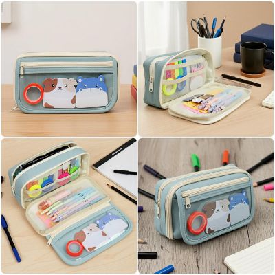 Wrapables 9 Compartment Large Capacity Pencil Case, Blue Image 2