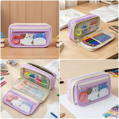 Wrapables 9 Compartment Large Capacity Pencil Case, Lavender Image 2