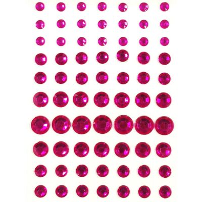 Wrapables 91 Pieces Crystal Diamond Sticker Adhesive Rhinestones 4/6/8/12mm, Fuchsia Image 1