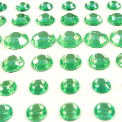 Wrapables 91 Pieces Crystal Diamond Sticker Adhesive Rhinestones 4/6/8/12mm, Green Image 1