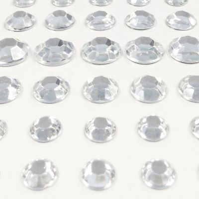 Wrapables 91 Pieces Crystal Diamond Sticker Adhesive Rhinestones 4/6/8/12mm, Silver Image 1