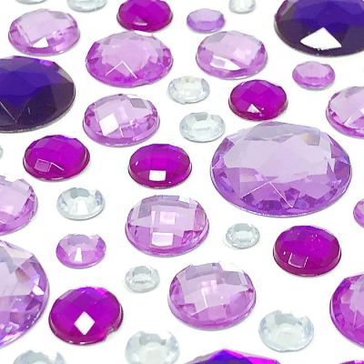 Wrapables Acrylic Self Adhesive Crystal Rhinestone Gem Stickers, Jewel Purples Image 1
