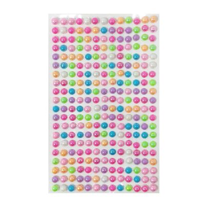 Wrapables Acrylic Self Adhesive Crystal Rhinestone Gem Stickers, Pearls Multicolor Image 1