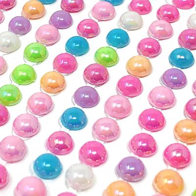 Wrapables Acrylic Self Adhesive Crystal Rhinestone Gem Stickers, Pearls Multicolor Image 1