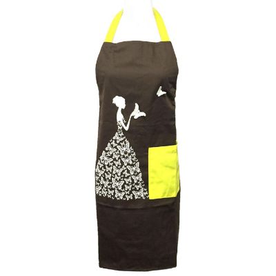 Wrapables Admiring Butterflies Apron With Adjustable Straps, Brown Image 1