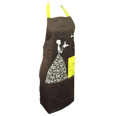 Wrapables Admiring Butterflies Apron With Adjustable Straps, Brown Image 1