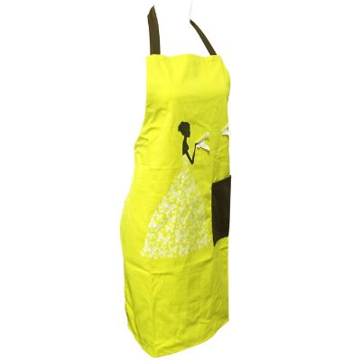 Wrapables Admiring Butterflies Apron With Adjustable Straps, Yellow Image 1