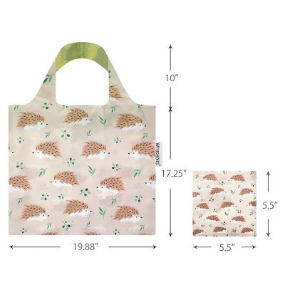 Wrapables Allybag Foldable & Lightweight Reusable Grocery Bag, 3 Pack, Leopard and Porcupine Image 1