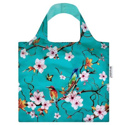 Wrapables Allybag Foldable &amp; Lightweight Reusable Grocery Bag, Cherry Blossoms Image 1