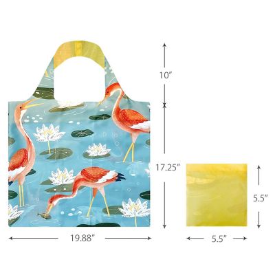 Wrapables Allybag Foldable &amp; Lightweight Reusable Grocery Bag, Cranes Image 1