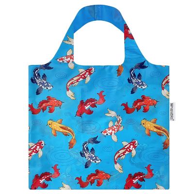 Wrapables Allybag Foldable & Lightweight Reusable Grocery Bag, Gold Fish Image 1