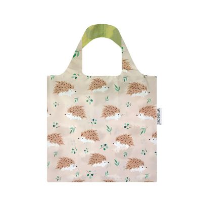 Wrapables Allybag Foldable & Lightweight Reusable Grocery Bag, Grab & Go Hedgehogs Image 1