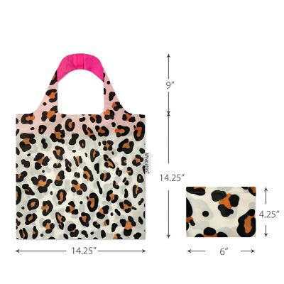 Wrapables Allybag Foldable & Lightweight Reusable Grocery Bag, Grab & Go Leopard Beige Image 1