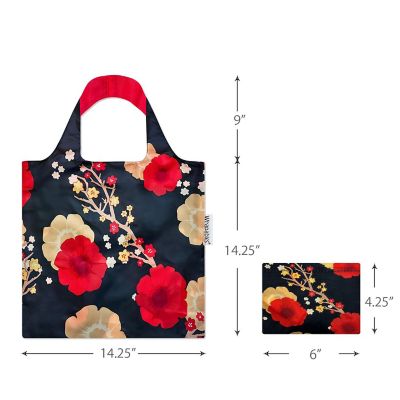 Wrapables Allybag Foldable & Lightweight Reusable Grocery Bag, Grab & Go Midnight Floral Image 1