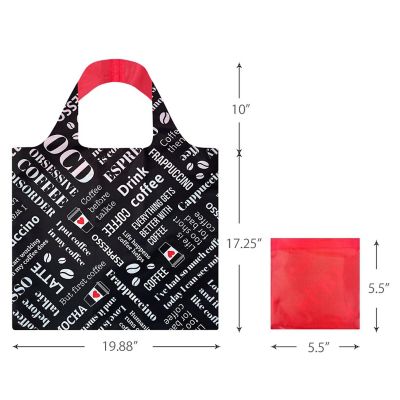 Wrapables Allybag Foldable & Lightweight Reusable Grocery Bag, I Love Coffee Image 1