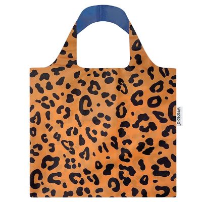 Wrapables Allybag Foldable & Lightweight Reusable Grocery Bag, Leoapard Orange Image 1