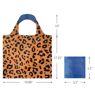 Wrapables Allybag Foldable & Lightweight Reusable Grocery Bag, Leoapard Orange Image 1