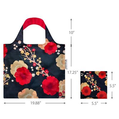 Wrapables Allybag Foldable & Lightweight Reusable Grocery Bag, Midnight Floral Image 1