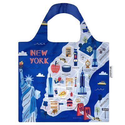 Wrapables Allybag Foldable & Lightweight Reusable Grocery Bag, New York Image 1