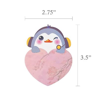 Wrapables Animal Hearts Sticky Notes (Set of 2), Pig, Fox, Owl, Penguin Image 1