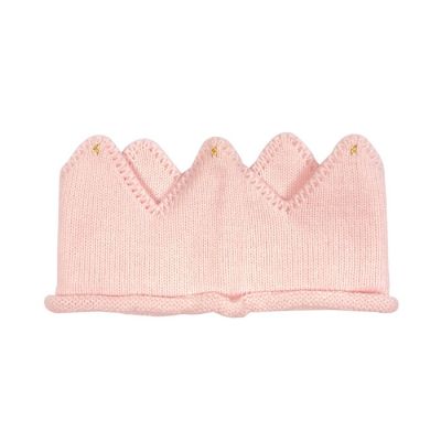 Wrapables Baby Boy & Girl Birthday Party Knitted Crown Headband Beanie Cap Hat, Pink Image 1