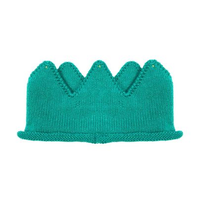 Wrapables Baby Boy & Girl Birthday Party Knitted Crown Headband Beanie Cap Hat, Teal Image 1