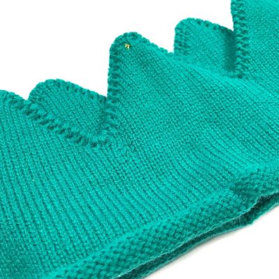 Wrapables Baby Boy & Girl Birthday Party Knitted Crown Headband Beanie Cap Hat, Teal Image 2