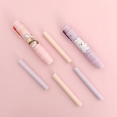 Wrapables Bear &amp; Bunny Clickable Push Button Erasers, Retractable Erasers with Refills (Set of 2) Image 2