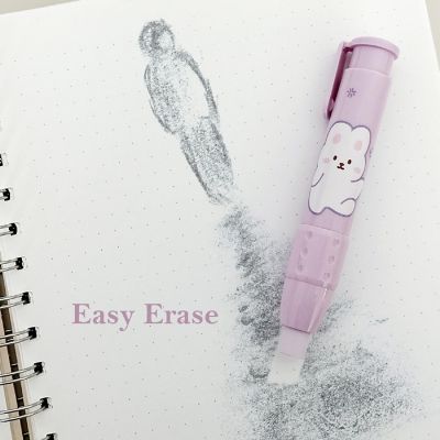 Wrapables Bear &amp; Bunny Clickable Push Button Erasers, Retractable Erasers with Refills (Set of 2) Image 3