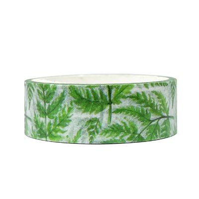 Wrapables Beautiful Scenery 15mm x 5M Washi Masking Tape, Tropical Ferns Image 1
